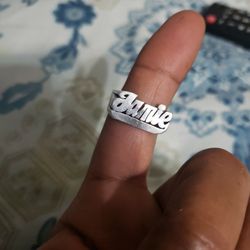 Custom Made Silver Name Ring JAMIE