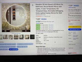Brand new 30 in round LED MIRROR 3 colors