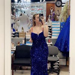beautiful blue sparkly prom dress 