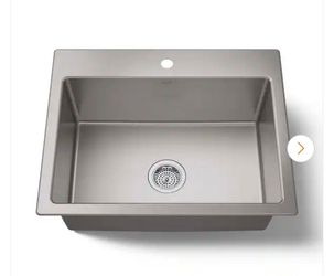 KOHLER
Cursiva Stainless Steel 27 in. Single Bowl Drop-In Kitchen Sink