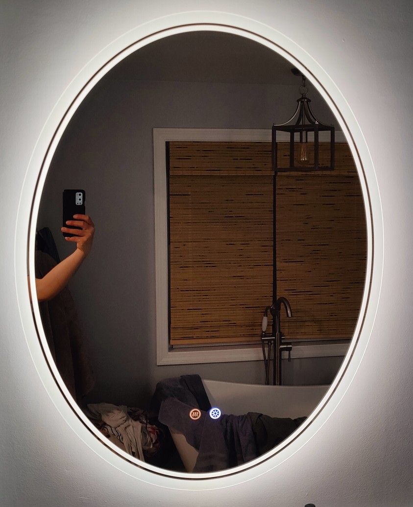 New In Box Oval LED Mirror With Defroster