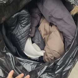 Large Bag Of Coats/leather Jackets/ Puffy