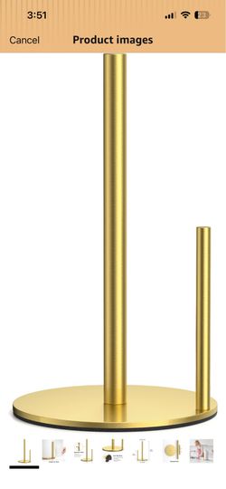 Paper Towel Holder Countertop, Stainless Steel, Gold, for Kitchen, Pantry, RV