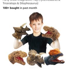 3 Pack Dinosaur Puppets New In Plastic