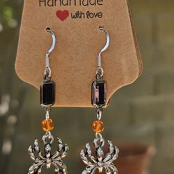 Handmade Halloween Spider Earrings