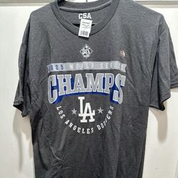 Los Angeles Dodgers World Series Grey Shirt Size Large 