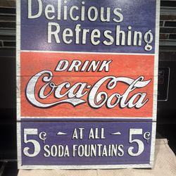Drink Coke Coca Cola Tin Metal Sign 5c Rustic Vintage 