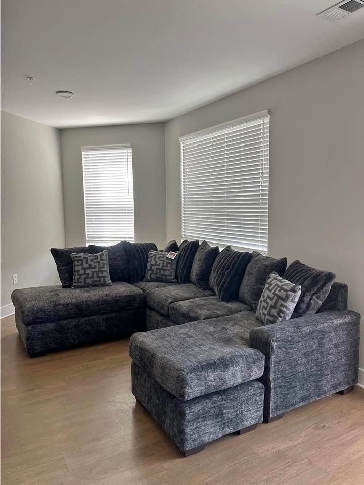 Brand New Dark Grey, Beige Huge Cozy Sectional Sofa W/ Pillows| Pay After Delivery π