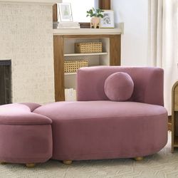 Better Homes & Gardens Juliet Modern Velvet Chaise & Storage Ottoman, Rose