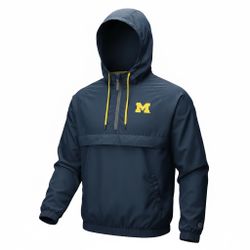 Women's Colosseum Navy Michigan Wolverines Half-Zip Hoodie Jacket Size Large