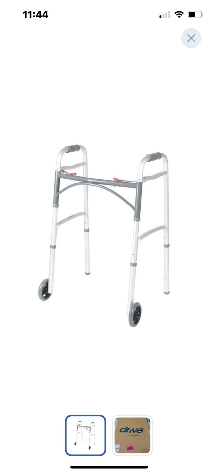 “New”Foldable Lightweight Walker W/wheels(retail$79)