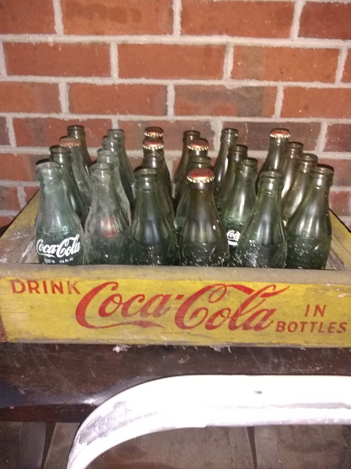 Vintage Coca-Cola bottles with original case