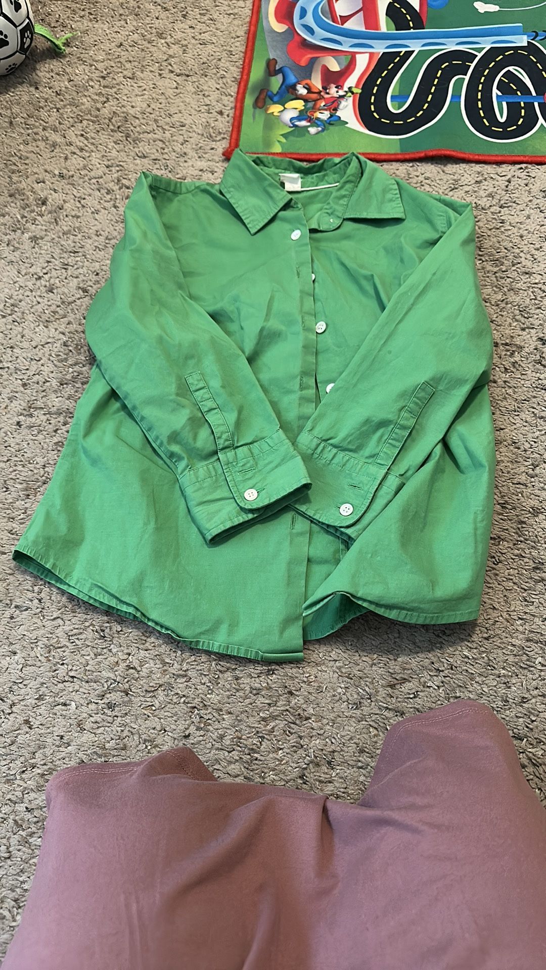 J Crew Green Button Down Shirt