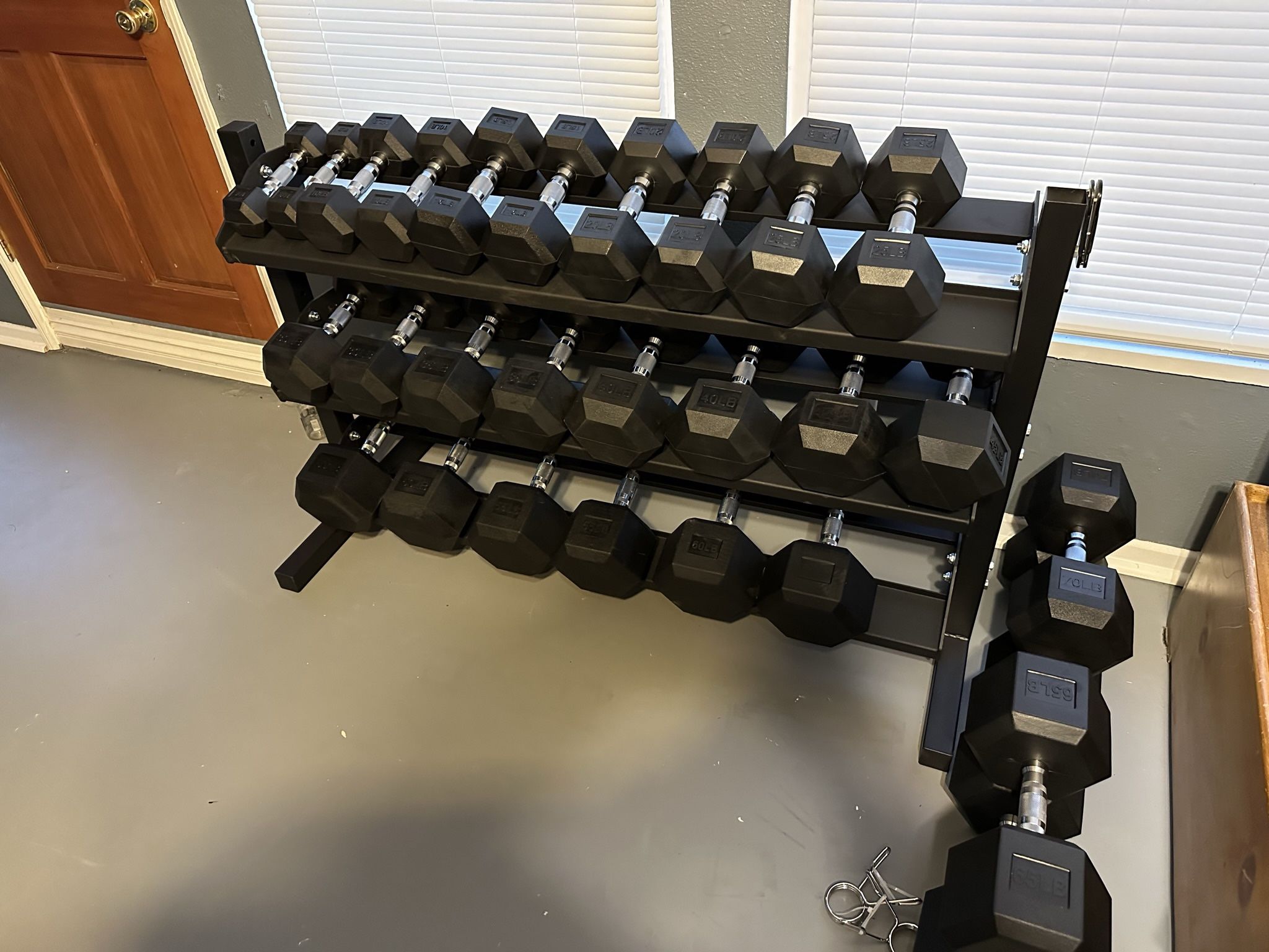 5-75lbs Dumbbells w/Rack