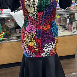 Hand Embroidered Cocktail Dress 