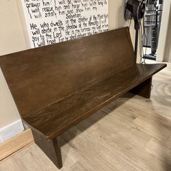Solid wood walnut bench
