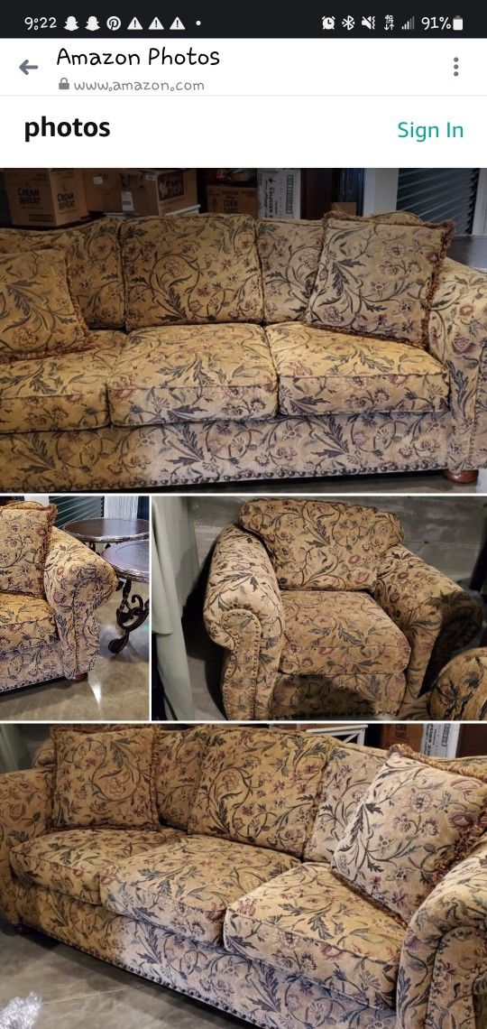 Like New Ashley Couch, Oversized Chair, And Ottoman