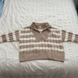 Target Small Brown and Cream Striped Sweater 