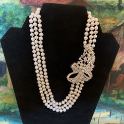 Lovely 3 Strand Freshwater Pearl Necklace