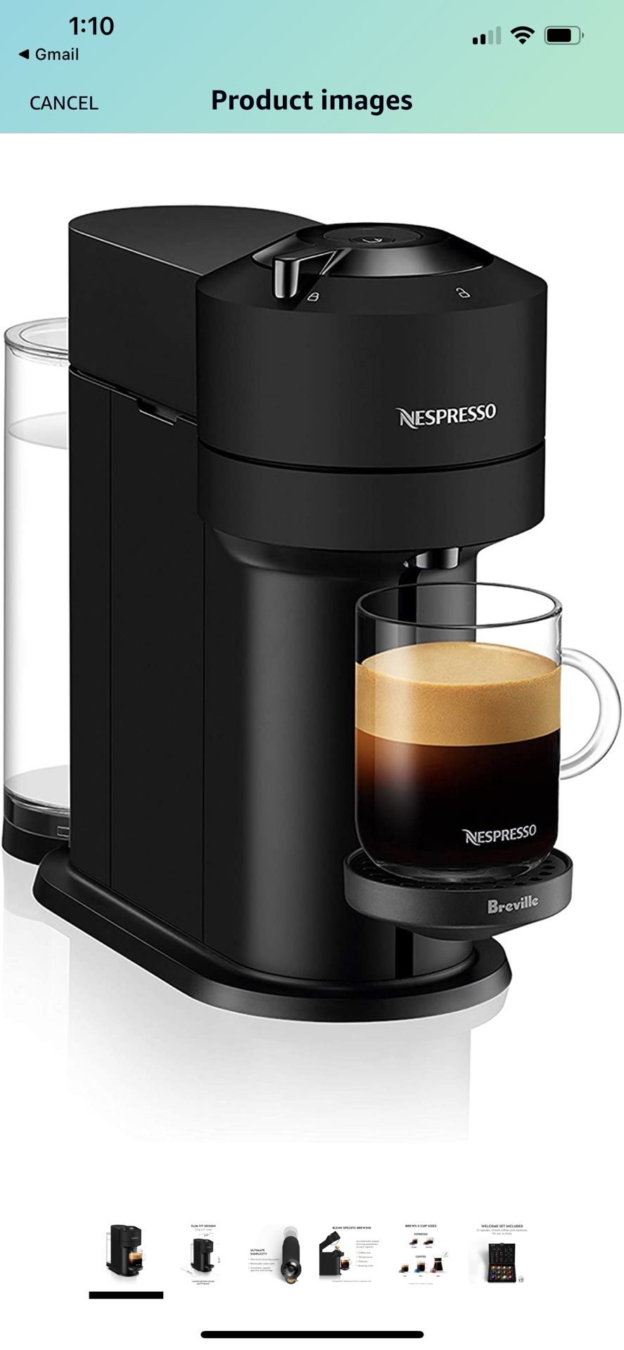Nespresso Vertuo Next Coffee and Espresso Maker by De'Longhi