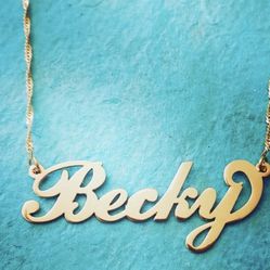 Custom Personalized Name Necklace 10k Gold With Chain