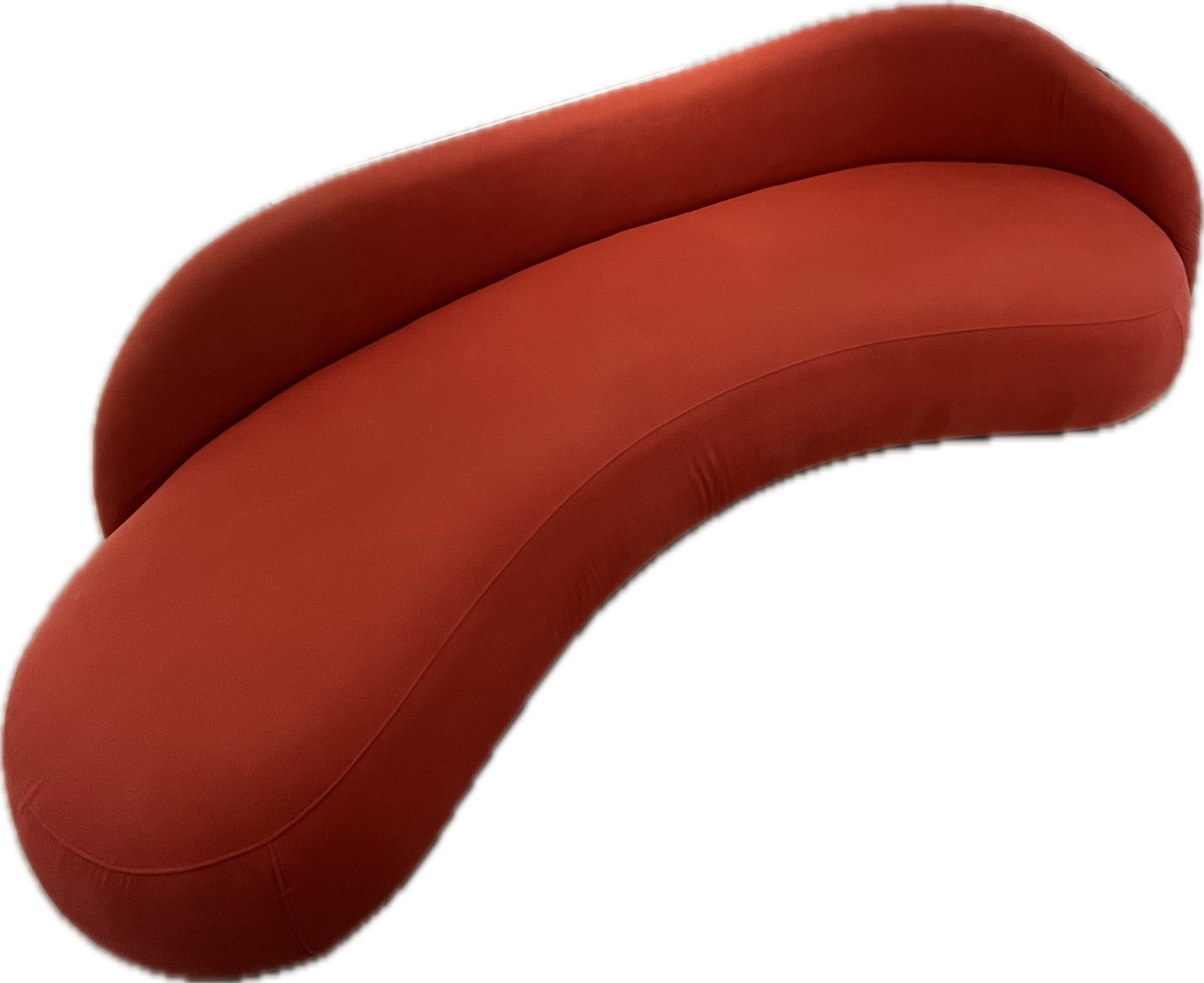 8-Foot Custom Red Curved Couch