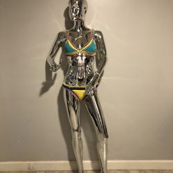 Multi Colored Crochet Bikini, size S 