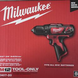 M12 Milwaukee 3/8 Drill/Driver 