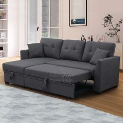 Reversible Sleeper Bed Sectional Sofa Couch 