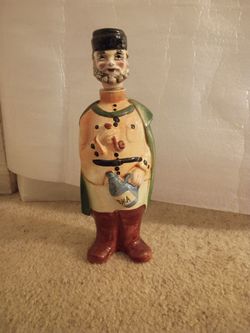 Vintage vodka ceramic Decanter Figural Soldier Bottle