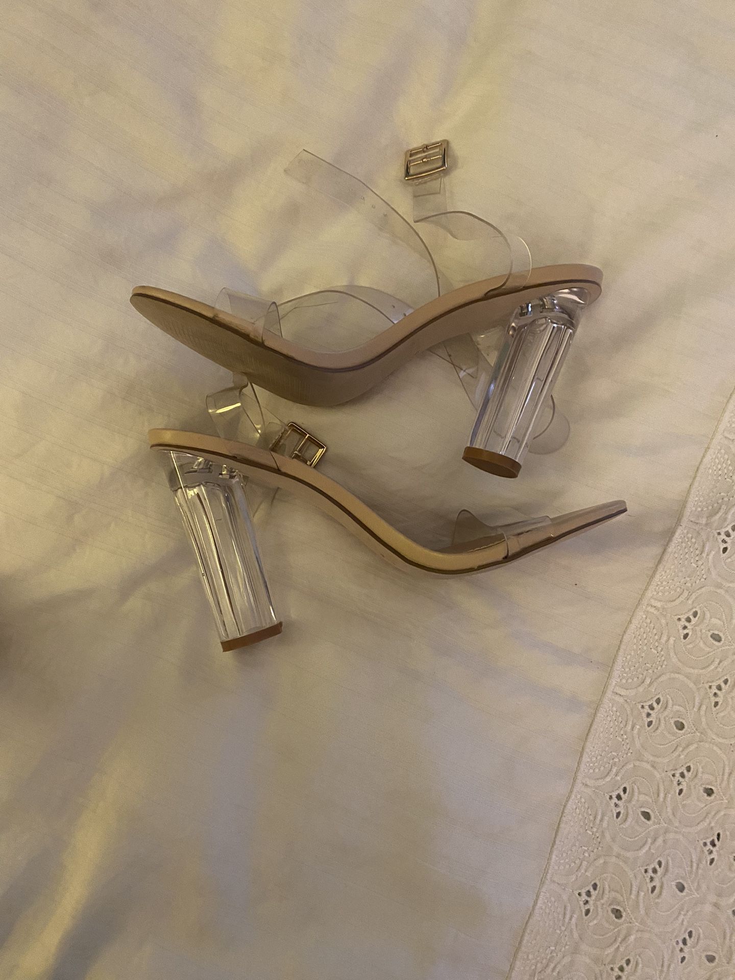 Clear Strappy High Heels 