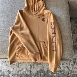 Carhartt yellow hoodie, youth large 