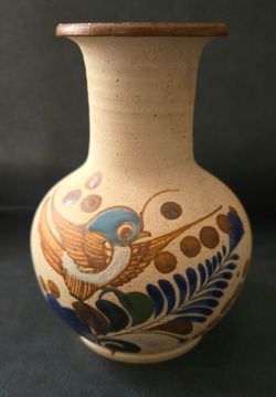 Hand-Painted Mexican Talavera Pottery Vase