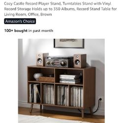 Cozy Castle console table. Can be used as a record player stand holds 350 albums. Entry table or book stand.