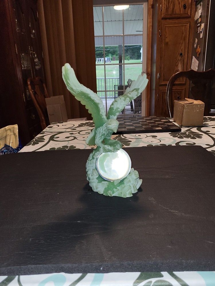 11"tall Vintage Mint Green Eagle
