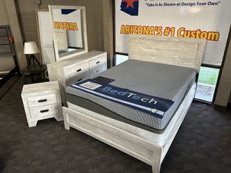 White farmhouse Queen bedroom set