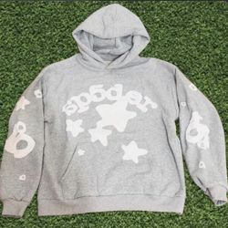 Gray And White Spider Hoodie