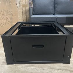 29" Washer or Dryer Pedestal with Drawer - Appliance Elevation Base, Heavy Duty Steel Appliance Stand, 14.3" Height, Black