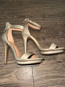 Gold Platform Stiletto Heeled Sandals