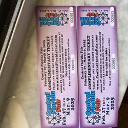 TWO TICKETS TO FLORIDA FAIR 