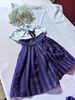 Wednesday’s Enid child Costume Set with Rainbow Wig