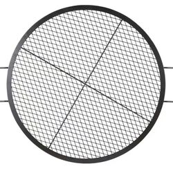 X-Marks Fire Pit Grill Grate, Round Cooking Grate, Heavy Duty Steel Campfire BBQ Grill Grid with Handle and Support X Wire, Portable Camping Cookware 