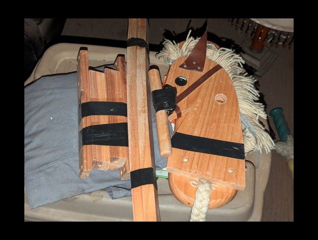 VINTAGE WOODEN ROCKING HORSE 