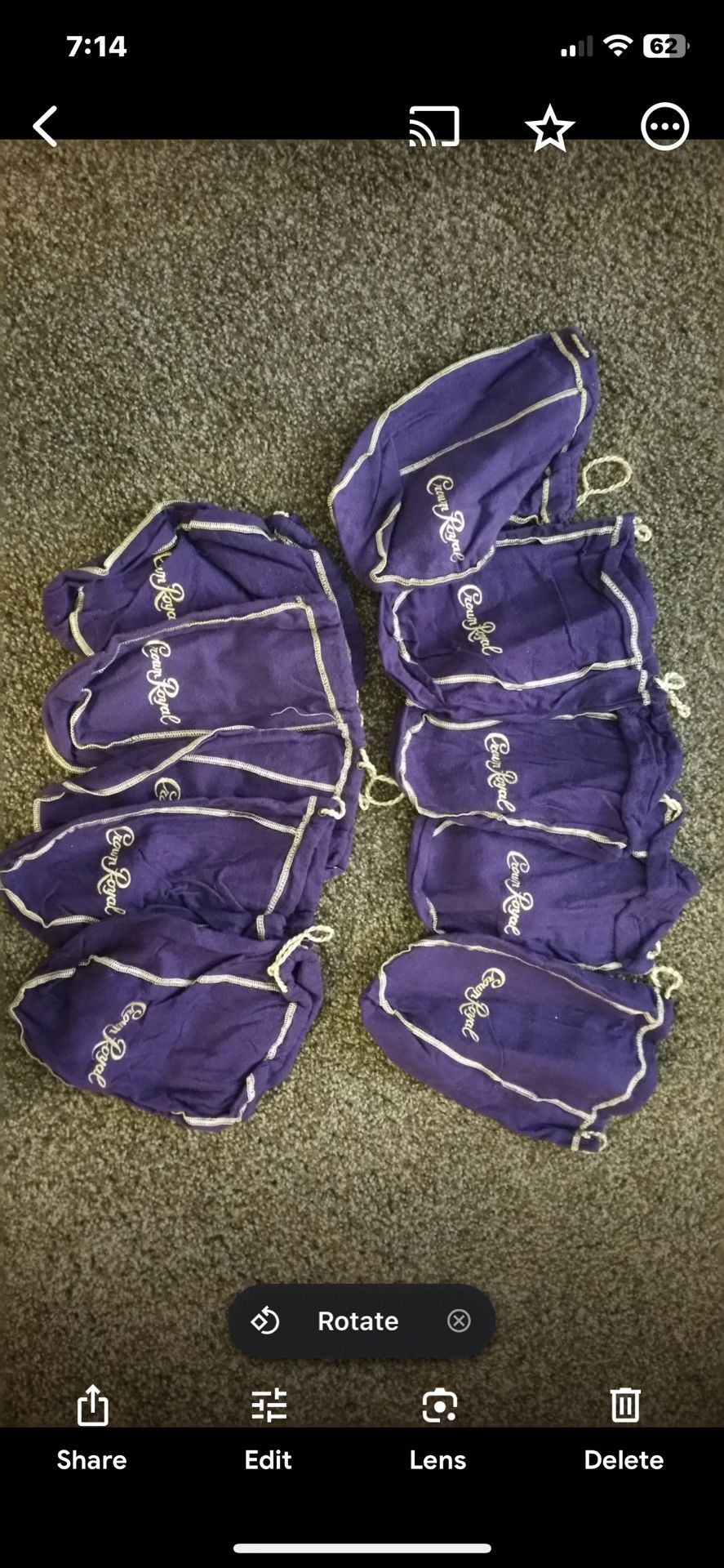 Crown Royal Empty Cloth Bags