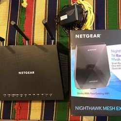 Net gear Router and Tri-Band Mesh Extender Wifi 