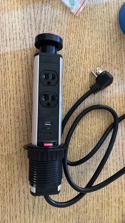 Pop-Up Desk Power Strip with USB Ports