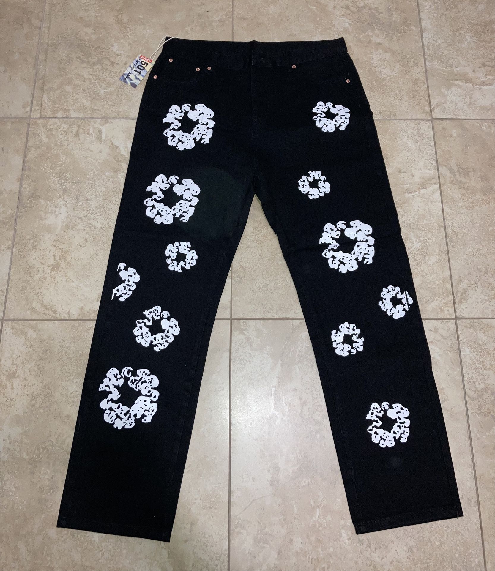 Black Flower Pants