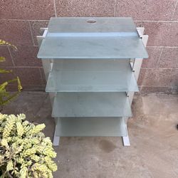 Omnimount 4-Tier AV Tower Media Stand Glass Shelves