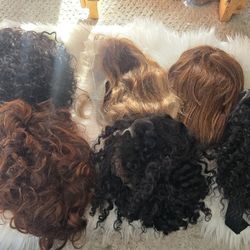 6 Human Hair Wigs Bundle New  10" 12 " Must Take All