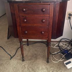 Vintage Mahogany Martha Washington Style Sewing Cabinet 